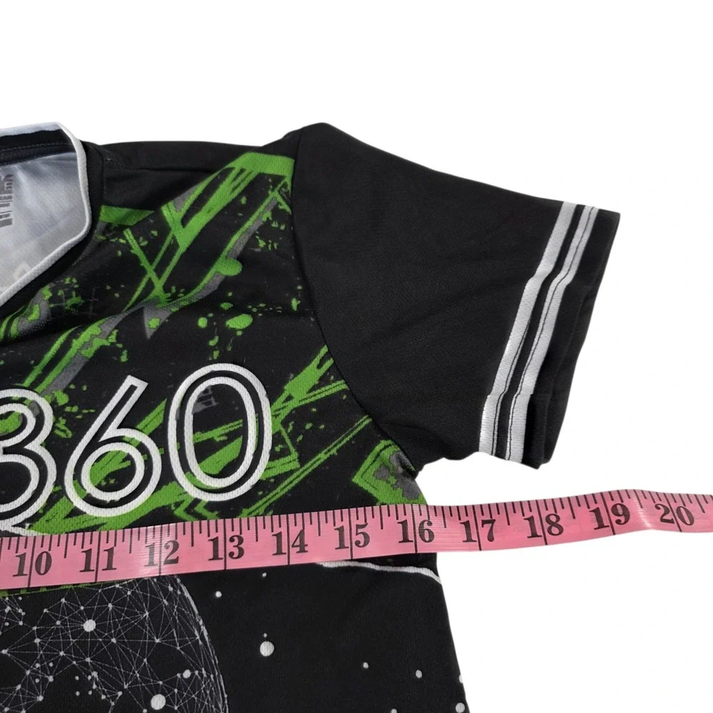 ESX360‎ Pullover Shirt Boys Black Green 10-12 Short Sleeve Graphic Print Gaming